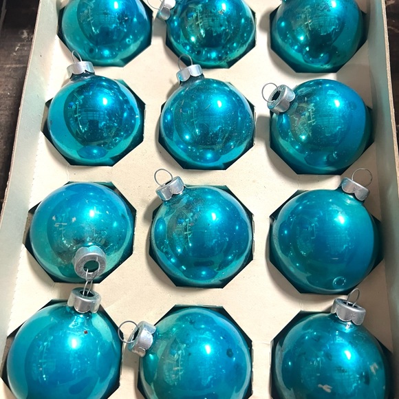 Vintage glass Christmas ornaments blue glass balls coby glass holiday ornaments - Picture 4 of 5